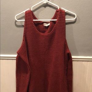 Shoulder cut out rusty sweater from Target!